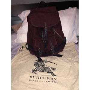AUTHENTIC OVERDYED CANVAS CHECK BURBERRY BACKPACK